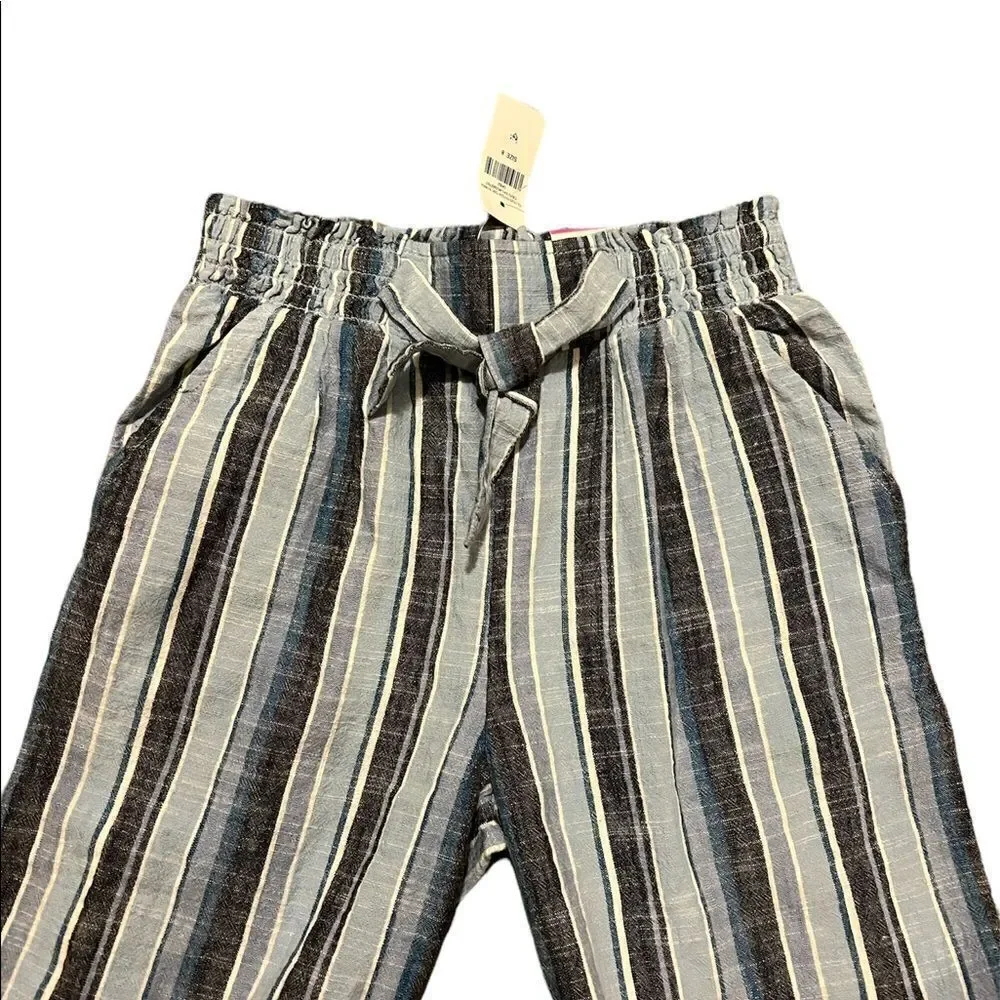 Justice Blue stripes  Girls Knaki Pant sz 8